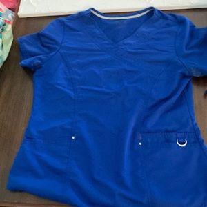 Royal blue scrubstar top